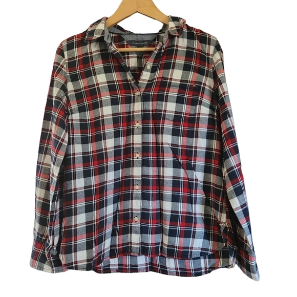Tommy Hilfiger MEDIUM plaid long-sleeve button-down shirt corpcore westerncore - Picture 1 of 8